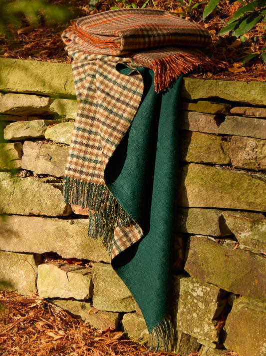 Plaid Estate Gun Club Groen - Country Side Collection - Merino Lamswol - 140x185 - Bronte by Moon Scotland