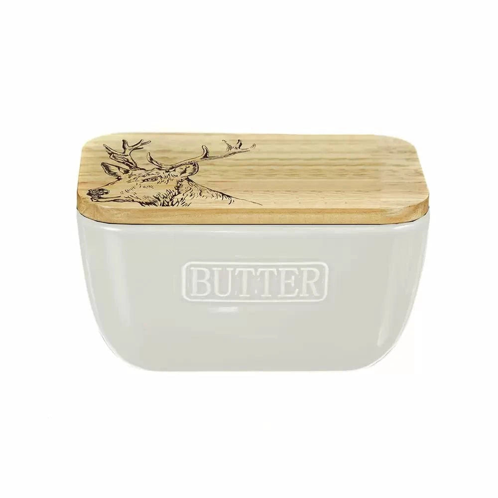 Botervloot Edelhert Wit - Duurzaam - Gegraveerd - Selbrae House Scotland by MoodCompanyNL