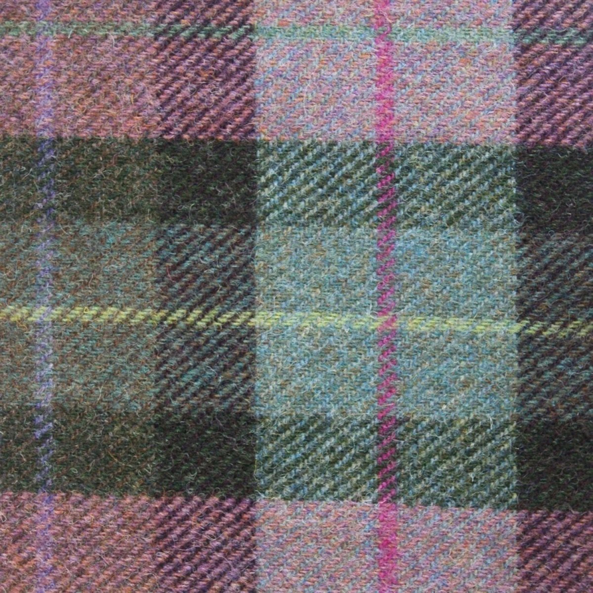 Brillenetui Gedempt Groen en Paars - Harris Tweed - Metalen Clip - Glen Appin of Scotland by MoodCompanyNL