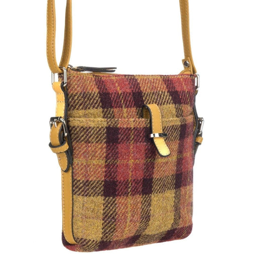 Crossbody Tas Geel/Rood Tartan & Leer | Licht & Slim | Das Impex by MoodCompanyNL