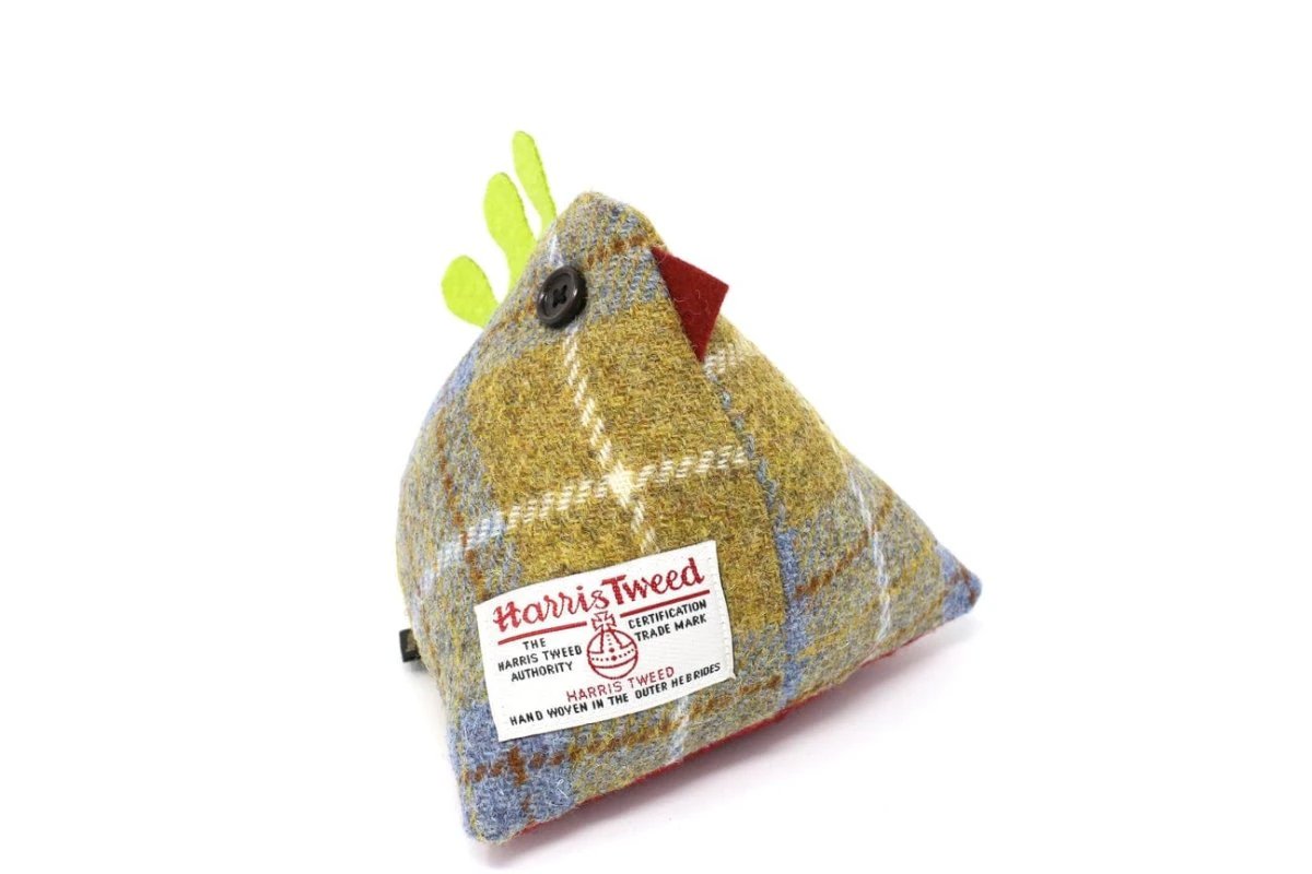 Deurstopper Kip Mustard/Blue - Harris Tweed - Handgemaakt - Caroline Wolfe Murray Scotland by MoodCompanyNL