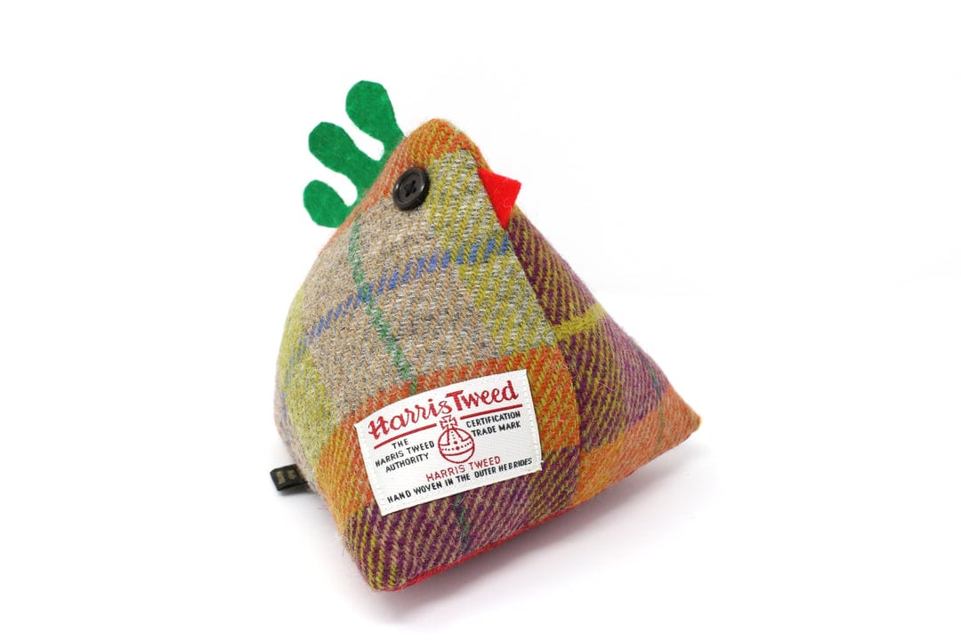 Mood Company - Deurstopper Kip Purple/orange - Harris Tweed - Handgemaakt - Caroline Wolfe Murray Scotland - 6095637079042