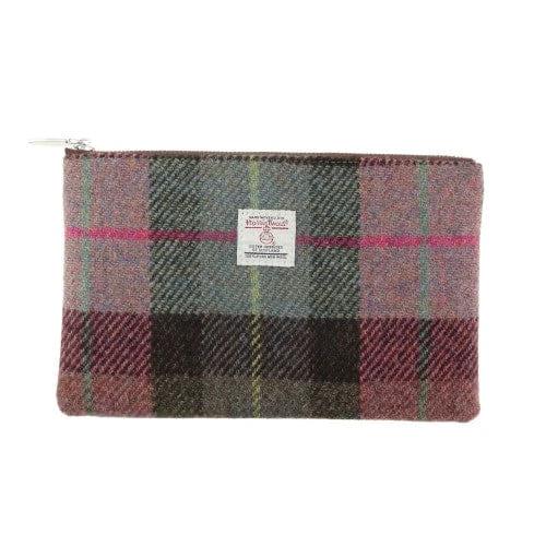 Etui Berneray Gedempt Groen & Paars Tartan - 22 x 14 - Harris Tweed - Glen Appin of Scotland by MoodCompanyNL