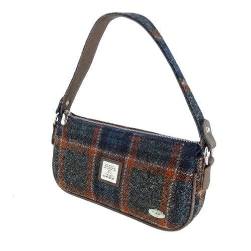 Handtas Duchray Grijs en Roestbruin rode ruit (Grey and Rust) - Clutch - Harris Tweed - Glen Appin of Scotland by MoodCompanyNL