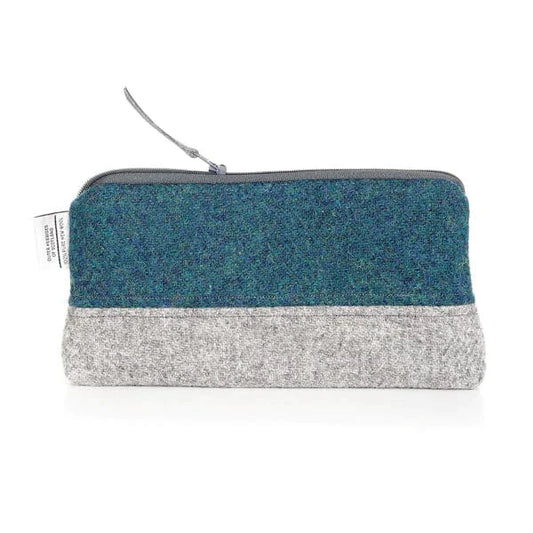 Harris Tweed Make-up tas Blauwgroen gemeleerd by MoodCompanyNL