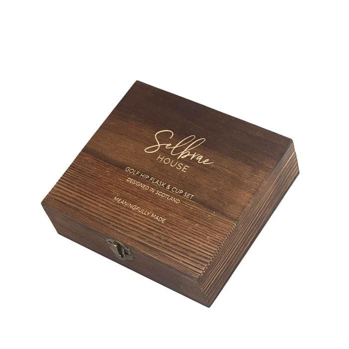 Heupfles Golfsport - Luxe Set - RVS - Gegraveerd - Selbraehouse Scotland by MoodCompanyNL