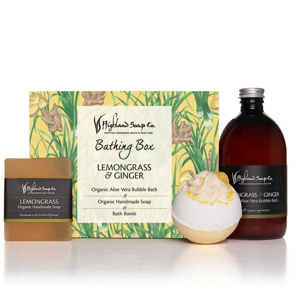 Lemongrass & Ginger – Fris & Pittig - Luxe Badset – Badschuim, Biologische Zeep & Badbruisbal by MoodCompanyNL