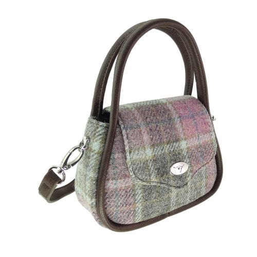 MoodCompanyNL - Mini Handtas Buchan Zacht Roze Buchanan - 20 x 14 x7 - Schouderband - Harris Tweed - Glen Appin of Scotland - 5061035011800
