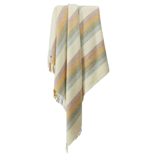 Plaid Gestreept Sleutelbloem (Primrose) - 150x183 - Nieuw Wol - Tweedmill UK by MoodCompanyNL