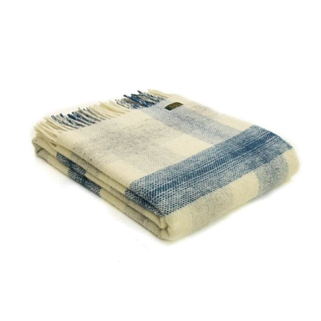 Plaid Meadow Check Blauw (Ink) - 150x183 - Nieuw Wol - Tweedmill UK by MoodCompanyNL