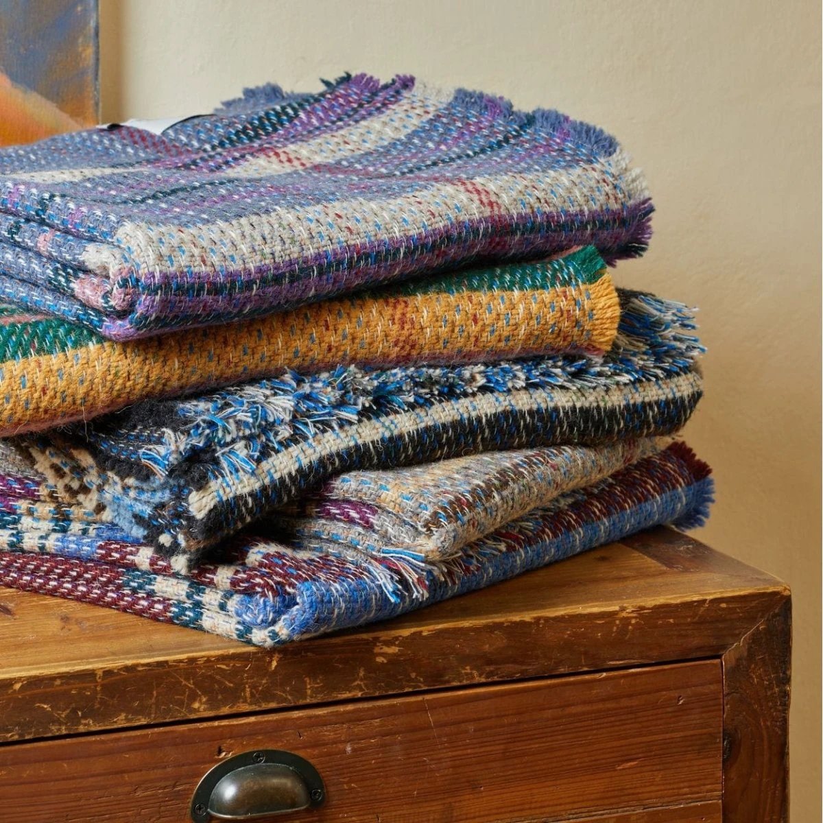 Plaid Op goed geluk Random wol - Gerecycled Wol - 150x183 cm - Tweedmill UK by MoodCompanyNL