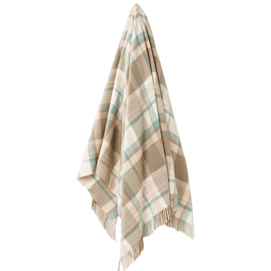 MoodCompanyNL - Plaid Portree Beige Roze - Merino lamswol - 140x185 - Bronte by Moon Scotland - 6151206573554