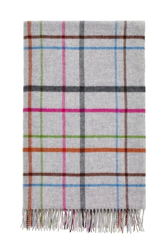 Plaid Ruiten Grijs - Shetland Lamswol - 140x185 - Bronte by Moon Scotland by MoodCompanyNL