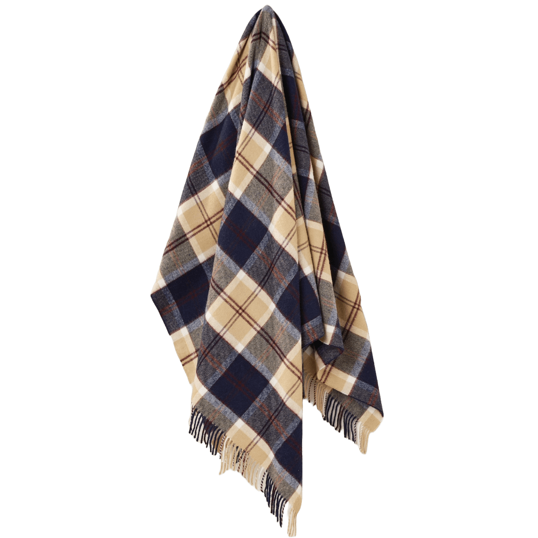 Plaid Tartan Bannockbane Navy - Merino Lamswol - 140x185 - Bronte by Moon Scotland by MoodCompanyNL
