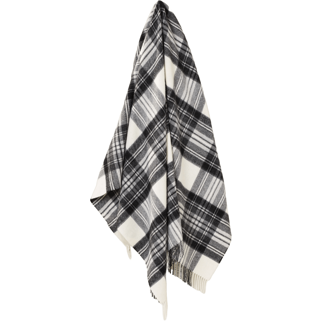 MoodCompanyNL - Plaid Tartan Dress Grey Stewart - Merino Lamswol - 140x185 - Bronte by Moon Scotland - 6095650864861