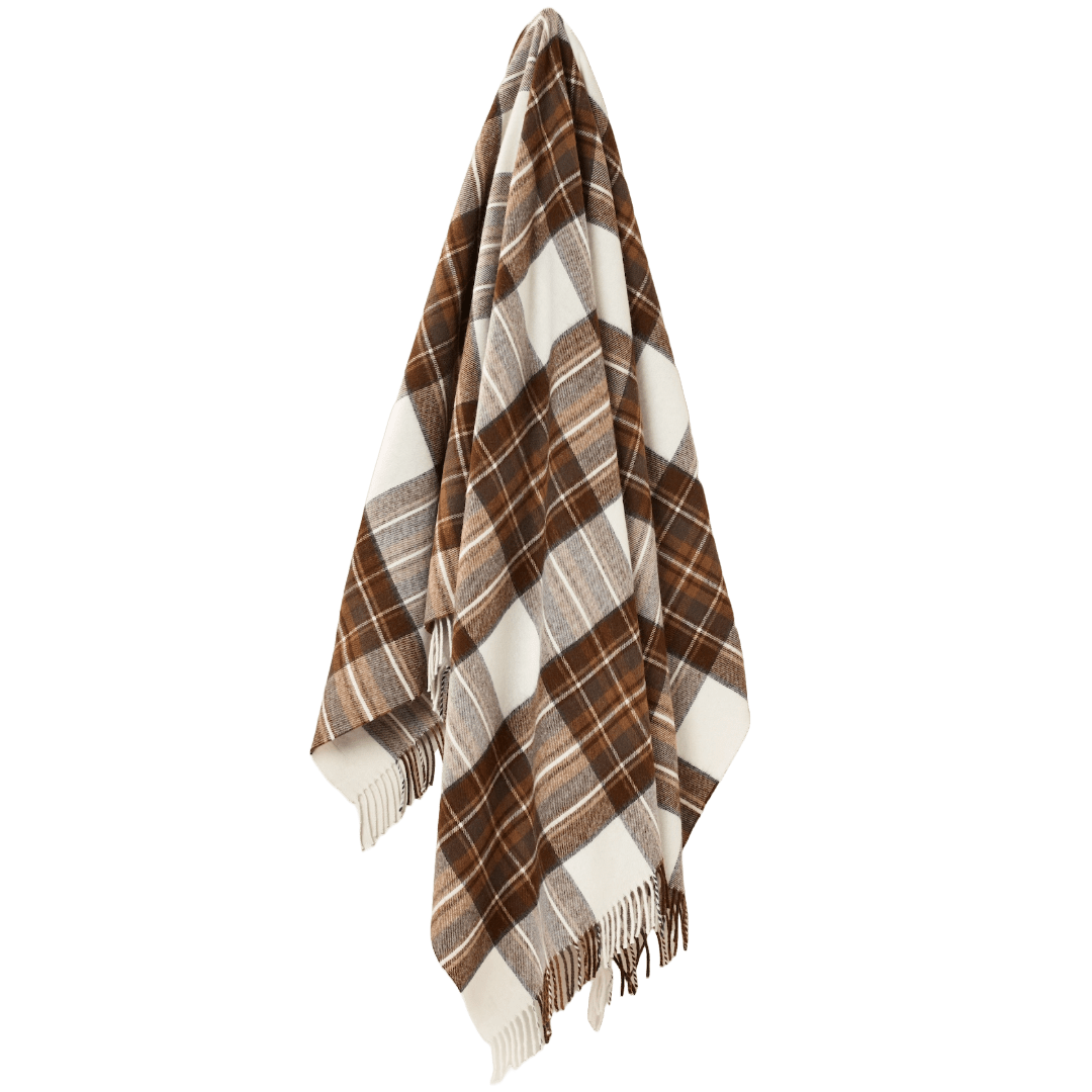 Plaid Tartan Natural Dress Stewart - Merino Lamswol - 140x185 - Bronte by Moon Scotland by MoodCompanyNL