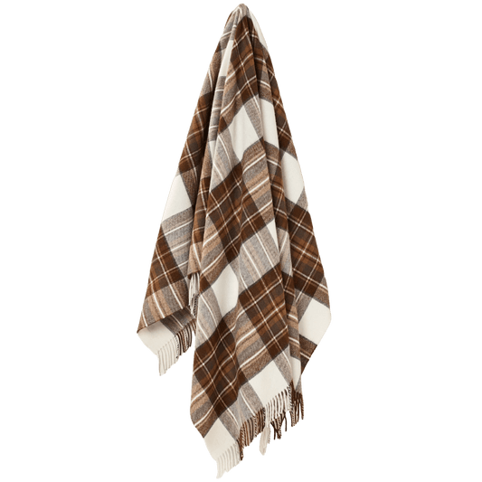 Plaid Tartan Natural Dress Stewart - Merino Lamswol - 140x185 - Bronte by Moon Scotland by MoodCompanyNL