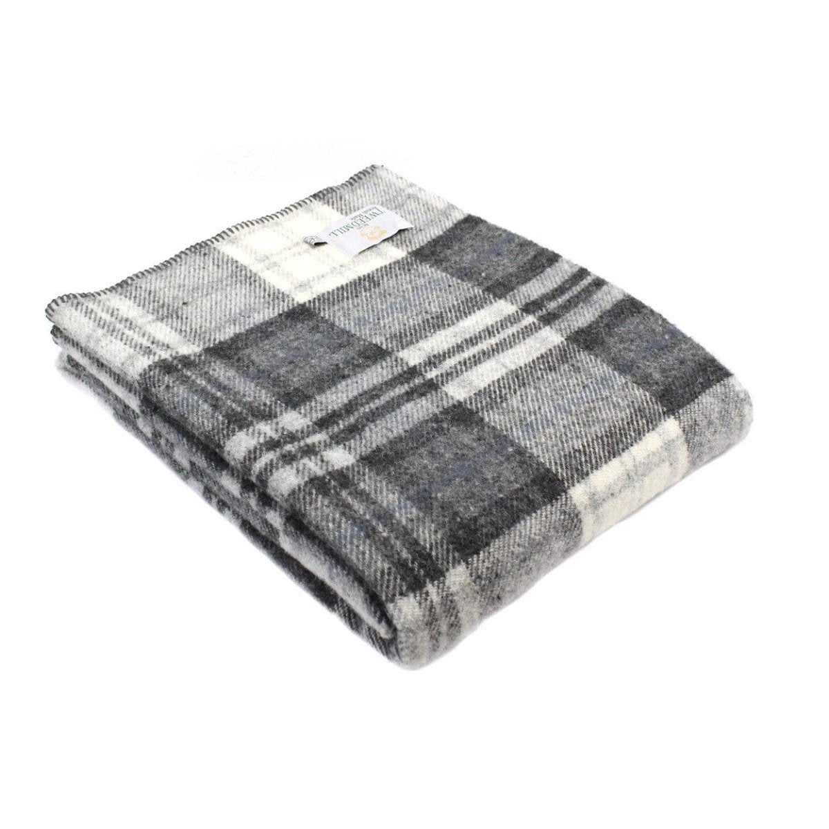 Plaid zonder franje Tartan Cottage Grijs - 150x183 - Nieuw Wol - Tweedmill UK by MoodCompanyNL