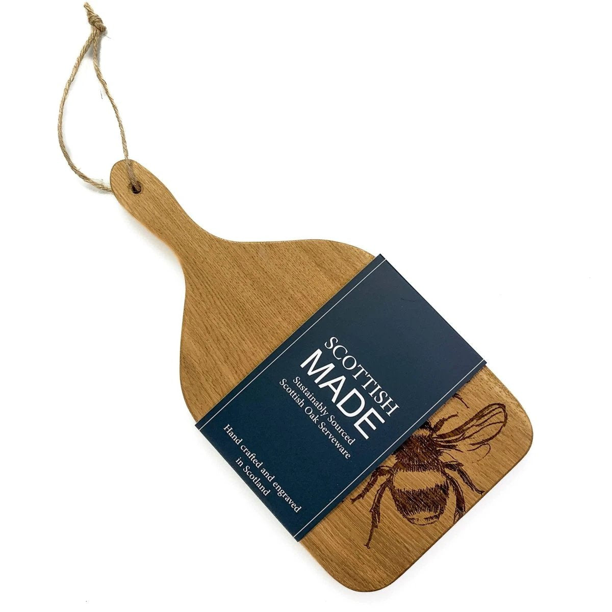 Serveerplank Peddel Bijen Small - 30x15 - Schots Eikenhout - Scottish Made by MoodCompanyNL