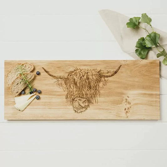 Serveerplank Shotse Hooglander Groot - 60x25 - Schots Eikenhout - Scottish Made by MoodCompanyNL