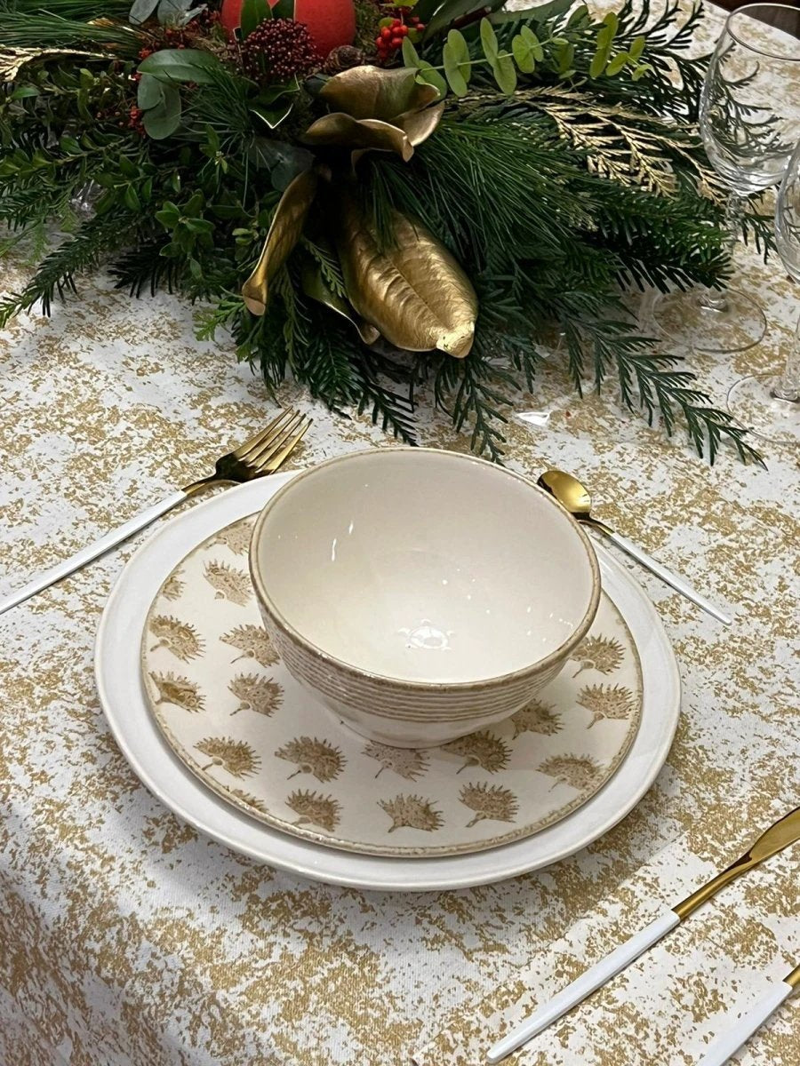 Servetten Wit met Goud - 40x40 - 2 stuks! - Katoen - Mood Company by MoodCompanyNL