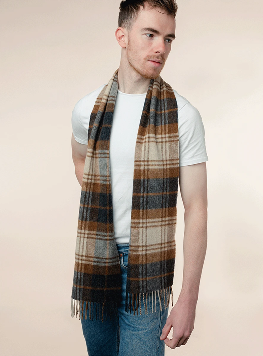 Sjaal Briggate Natural - Meriono Lamswol - 25 x 190 - Bronte by Moon Scotland by MoodCompanyNL