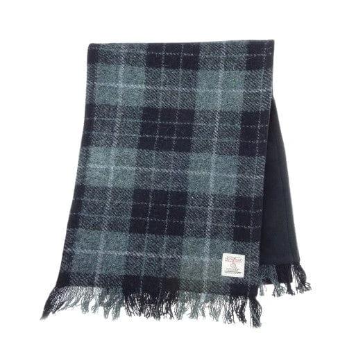 Sjaal Harris Tweed Grijs en Zwart Tartan - Zachte Fleece binnenkant - 25 x 155 - Glen Appin of Scotland by MoodCompanyNL