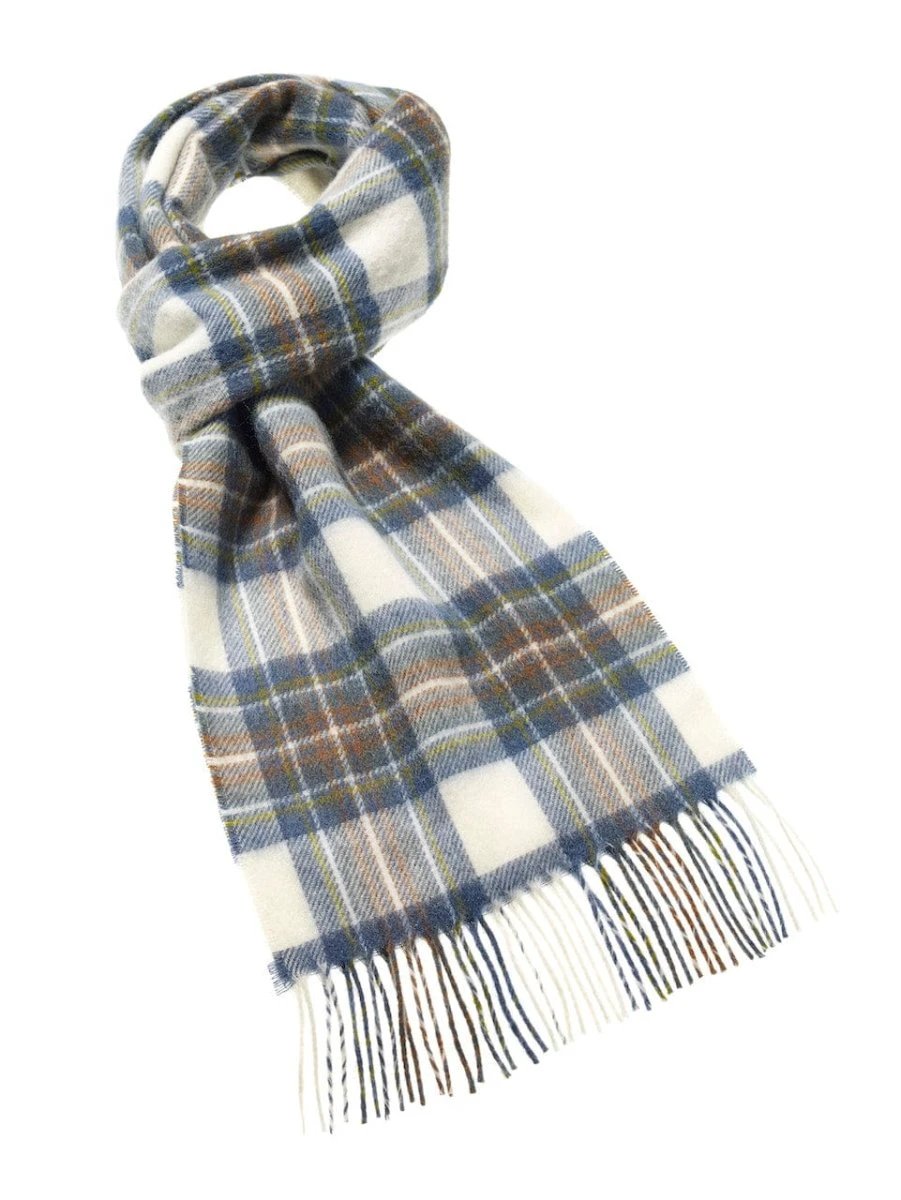 Sjaal Tartan Muted Blue Stewart - Meriono Lamswol - 25 x 190 - Bronte by Moon Scotland by MoodCompanyNL