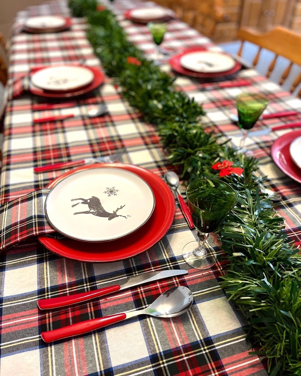 Mood Company - Tafelkleed Tartan Wit Large - 140x220 - Katoen - Mood Company - 6151205695608