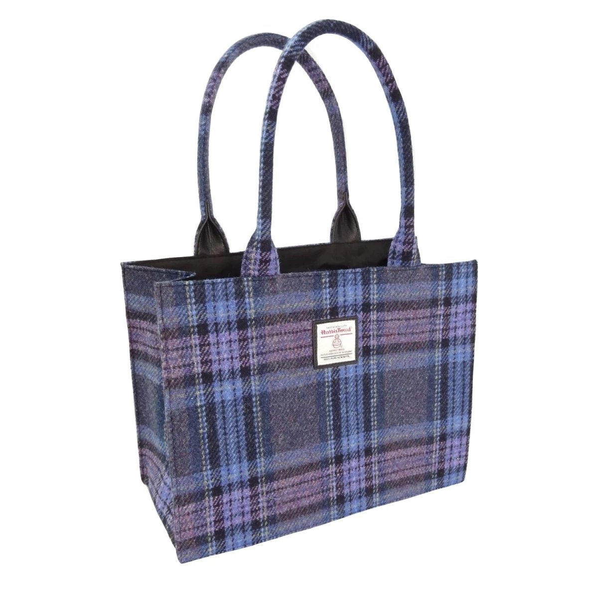 Tas Harris Tweed Shopper Glencoe Blue & Purple Stewart Tartan - 36x49x16 - Glen Appin of Scotland by MoodCompanyNL