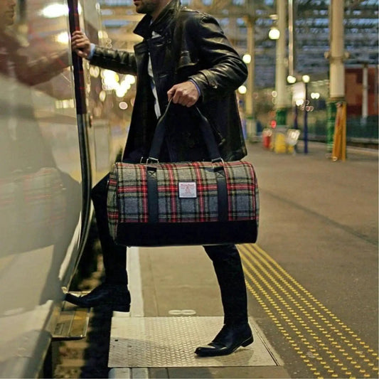 Reistas Clyde Grijs Rood - Harris Tweed - Extra Groot - Glen Appin of Scotland by MoodCompanyNL