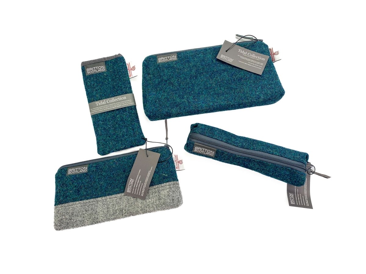 MoodCompanyNL - Toilettas Blauwgroen gemêleerd - Harris Tweed - Amy Britton - 6095632422461