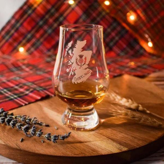 Whiskyglas Gegraveerd met Kaart van Schotland - Glencairn Crystal Scotland by MoodCompanyNL