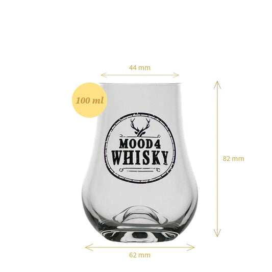 Whiskyglas 'Whisky Taster' met logo - 100 ml - proefglas - Cadeauverpakking - Mood4Whisky by MoodCompanyNL