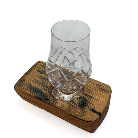 Whiskyglashouder van oude whiskyvaten met 1 Glencairn Cut Whiskyglas - Darach en Glencairn Crystal Scotland by MoodCompanyNL