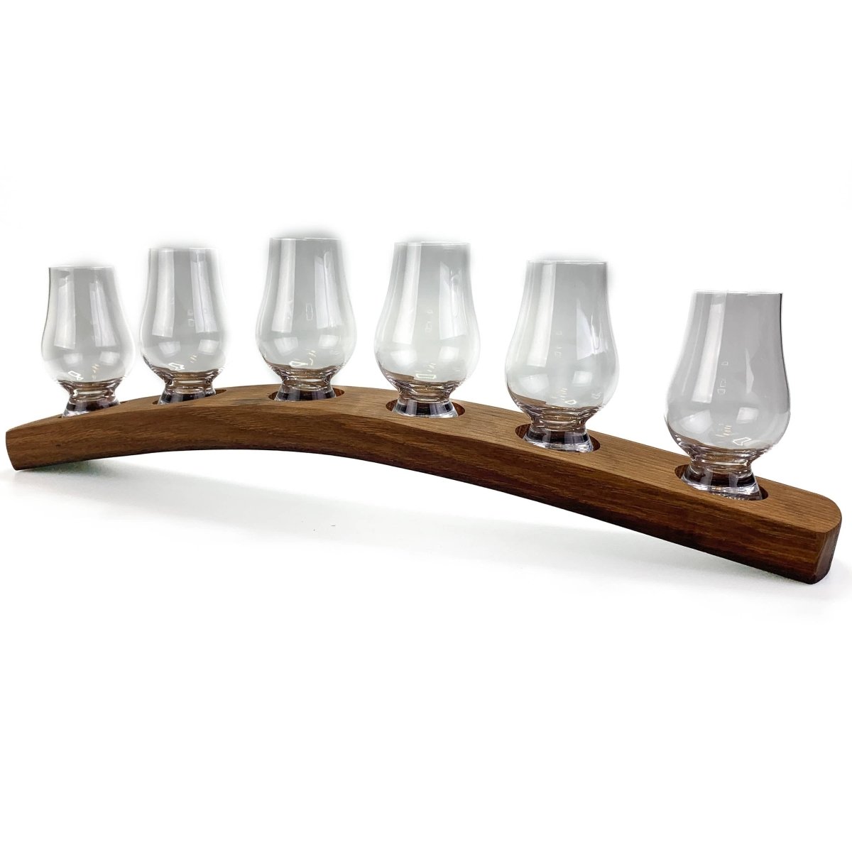 Whiskyglashouder van oude whiskyvaten met 6 Glencairn Whiskyglazen - Darach en Glencairn Crystal Scotland by MoodCompanyNL