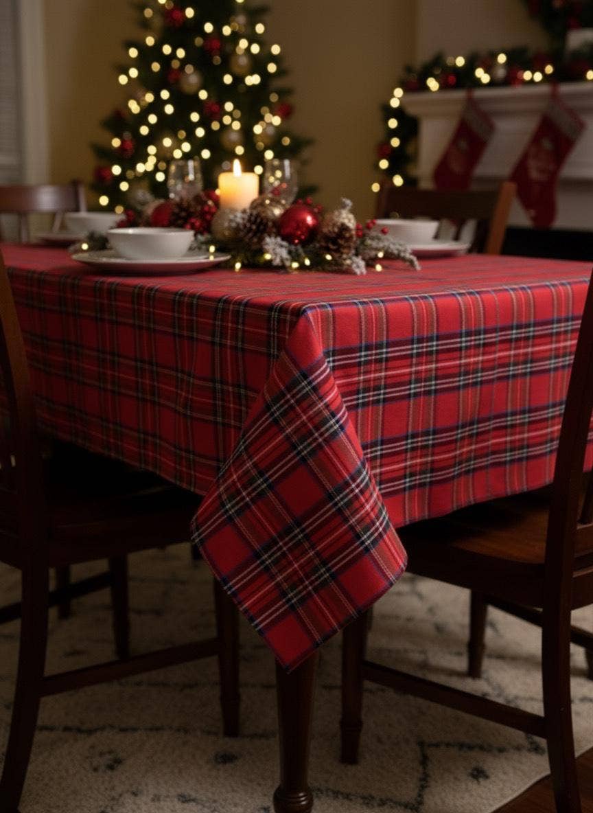 Tischdecke Tartan Windsor Rot - Baumwolle/Polyester - Bamar