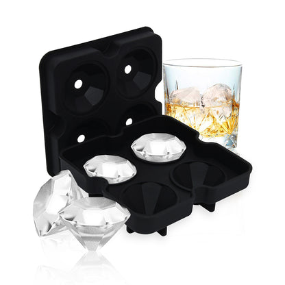 Siliconen Diamant IJsblokjesvorm - 4 Diamant IJsblokjes 4 x 3,5 cm BPA-vrij voor Whisky & Cocktails - Mood4Whisky