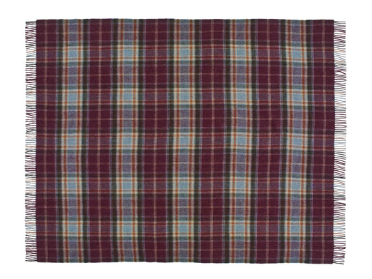 Plaid Winterton Pflaume - Merino-Lammwolle - 140x185 - Bronte by Moon Scotland
