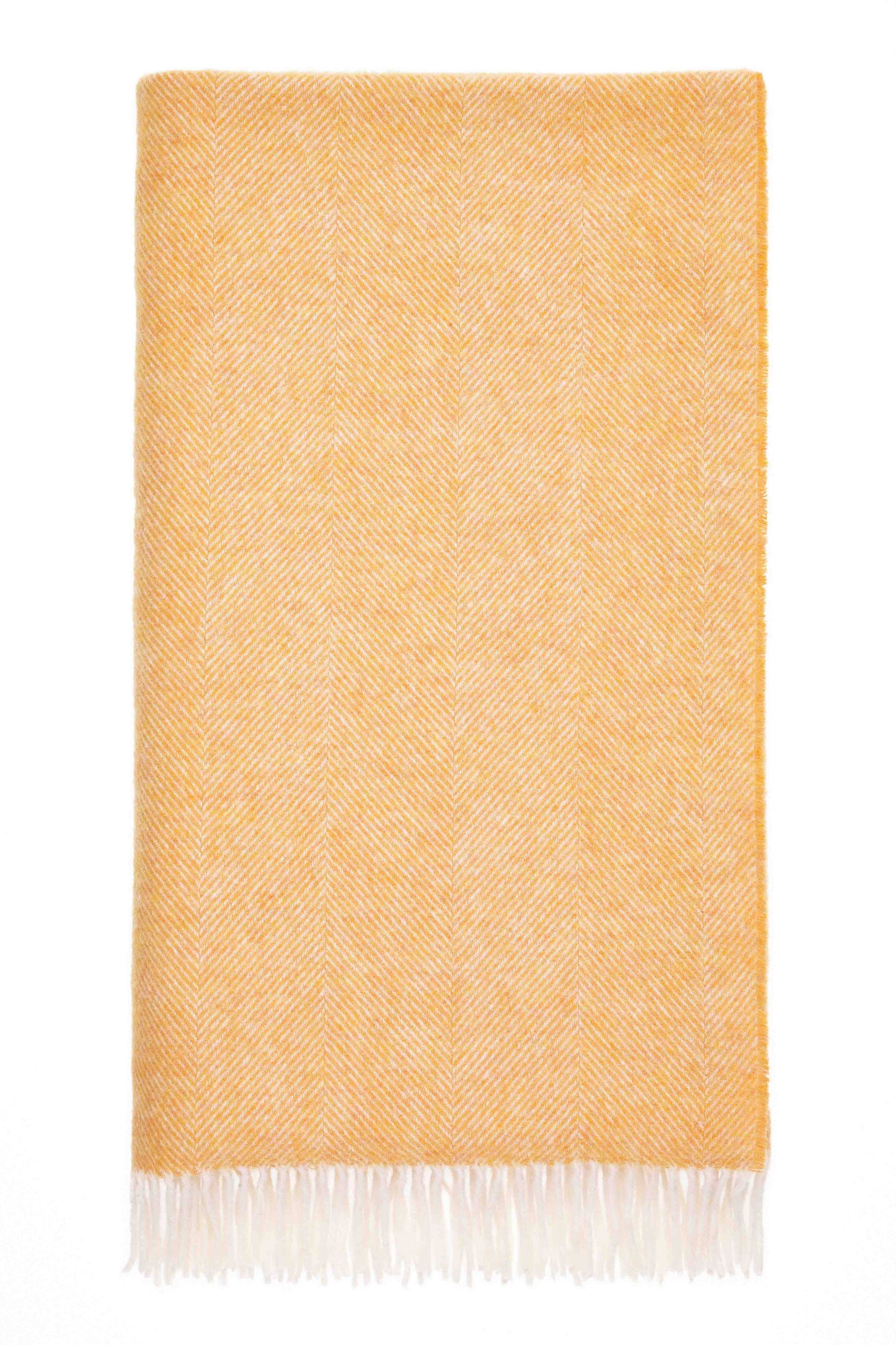 Herringbone Orange Throw - Pure New Wool - 140x185 - Bronte by Moon Scotland