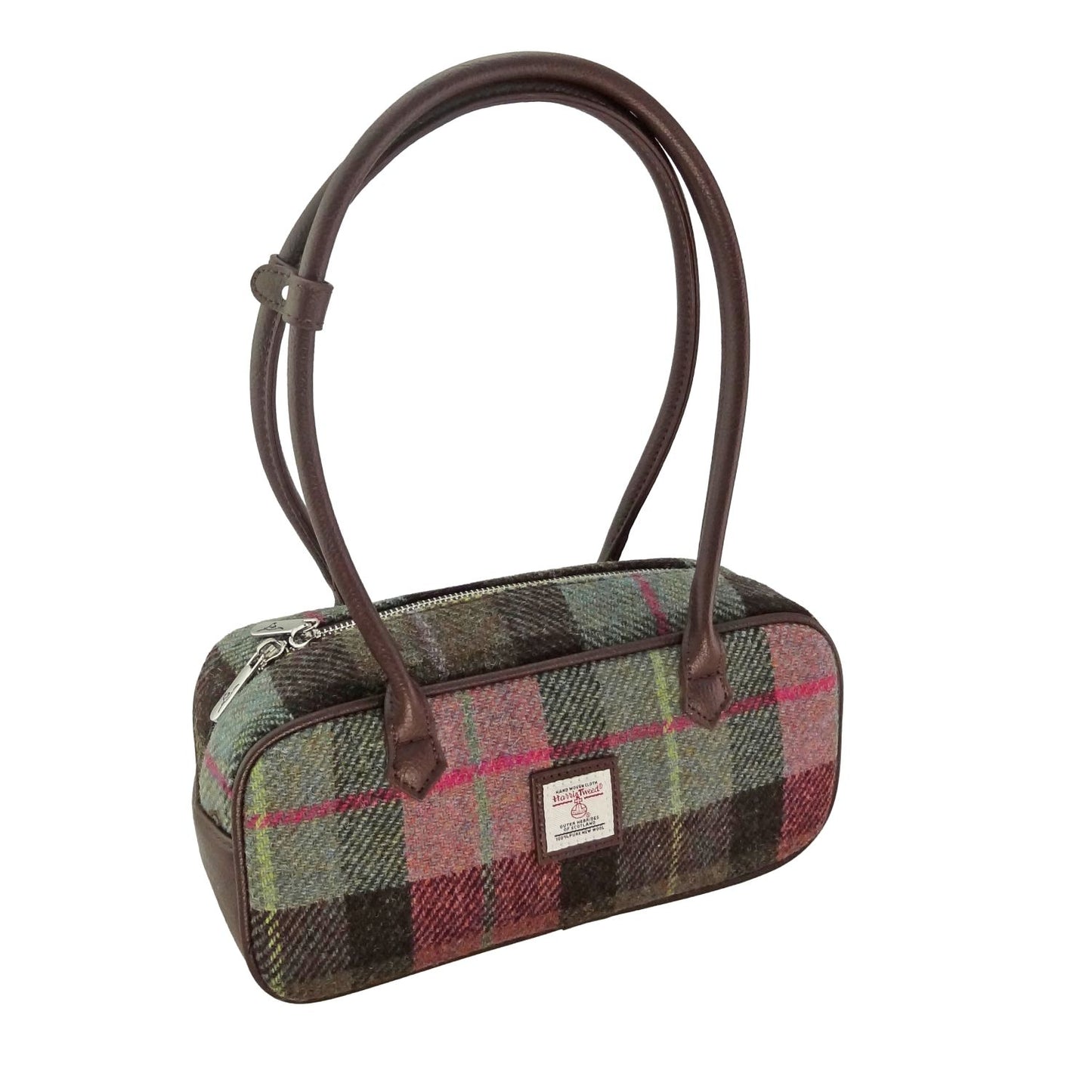 Schoudertas Tora Gedempt Groen en Paars - 28x12x9 - Harris Tweed - Glen Appin of Scotland by MoodCompanyNL