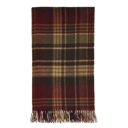 Plaid Estate Olive/Bordeaux - Country Side Collection - Laine d'Agneau Mérinos - 140x185 - Bronte by Moon Scotland