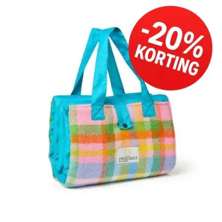Mood Company - AANBIEDING! Picknickkleed Rainbow Check - Festival - Waterdicht - 137x170cm - Tweedmill - 