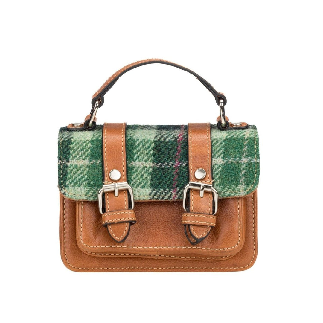 MoodCompanyNL - Baby Satchel Groen Tartan & Leer | Compact & Stijlvol | Das Impex - 5056703022424