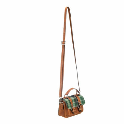 MoodCompanyNL - Baby Satchel Groen Tartan & Leer | Compact & Stijlvol | Das Impex - 5056703022424