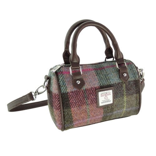 MoodCompanyNL - Bowlingtas mini Kilbride Gedempt Groen & Paars Tartan - 17x 20x11 - Harris Tweed - Glen Appin of Scotland - 5060959028239