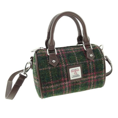 MoodCompanyNL - Bowlingtas mini Kilbride Groen en Roze (plum) - 17x 20x11 - Harris Tweed - Glen Appin of Scotland - 5060631376399