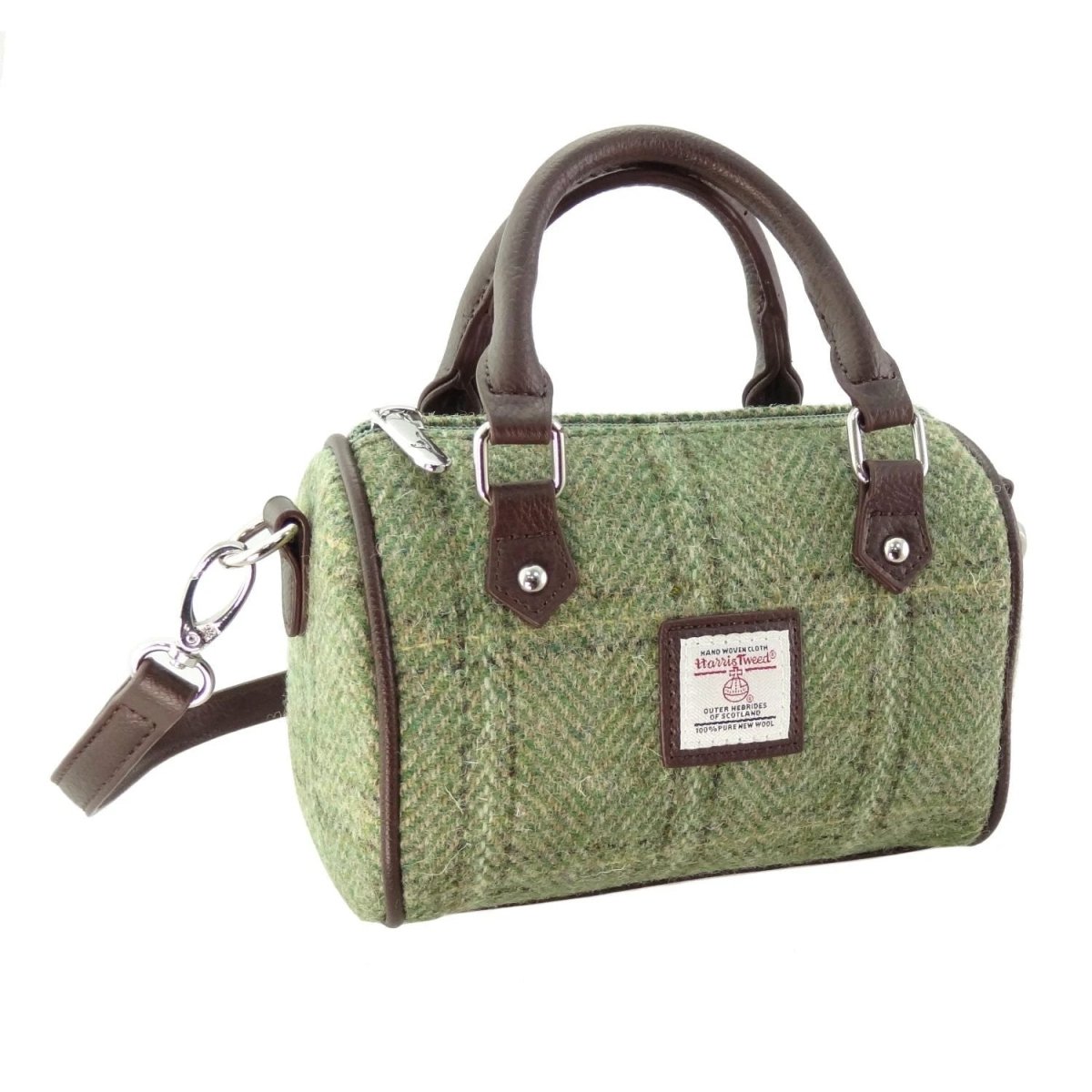 Mood Company - Bowlingtas mini Kilbride Groen Visgraat - 17x 20x11 - Harris Tweed - Glen Appin of Scotland - 5061035014092