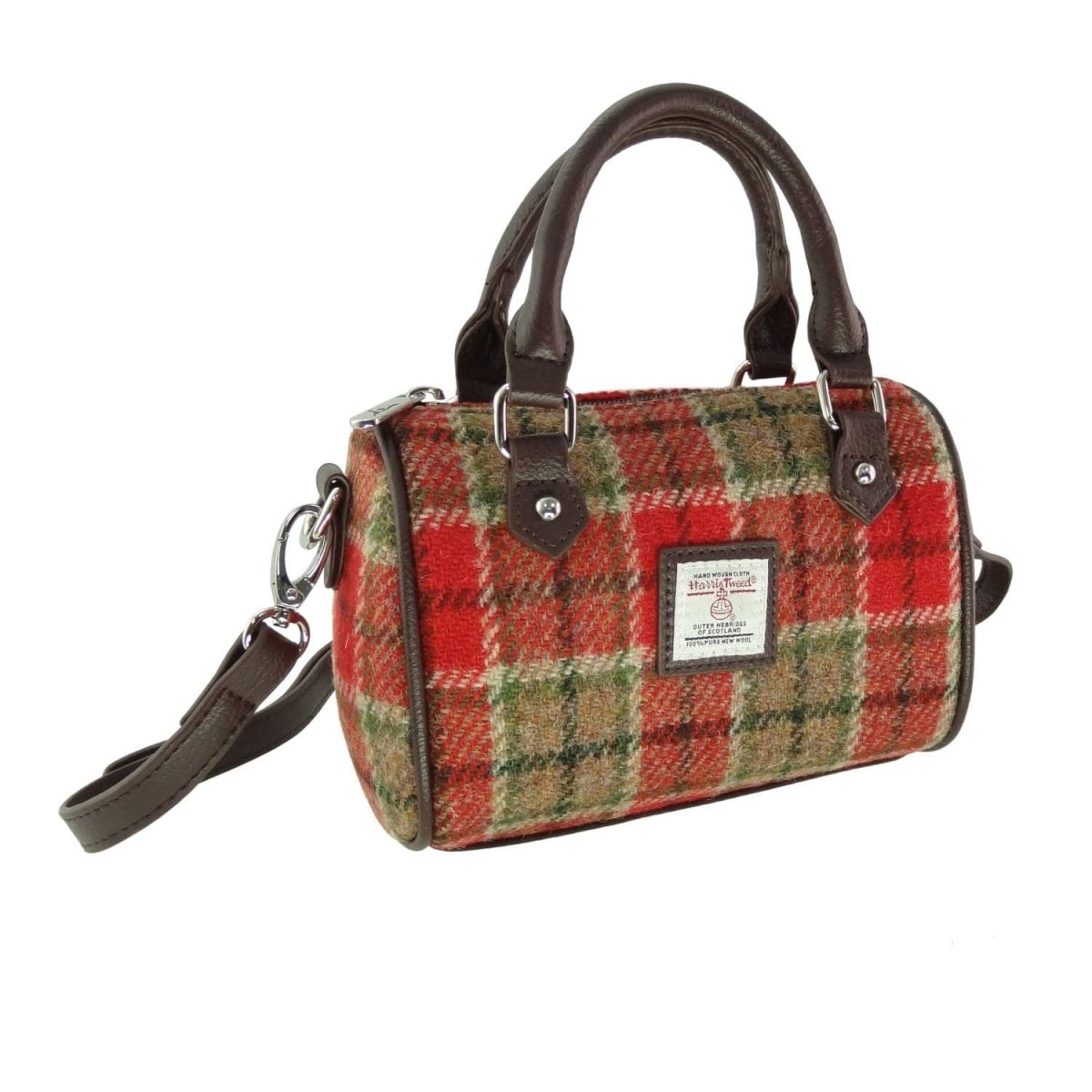 MoodCompanyNL - Bowlingtas mini Kilbride Rood & groen Tartan - 17x 20x11 - Harris Tweed - Glen Appin of Scotland - 5061035010629