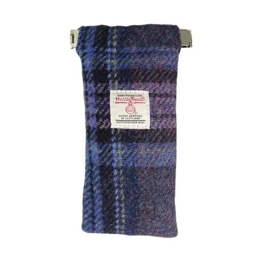 Mood Company - Brillenetui Blauw en paars stewart Tartan - Harris Tweed - Metalen Clip - Glen Appin of Scotland - 5061035014757